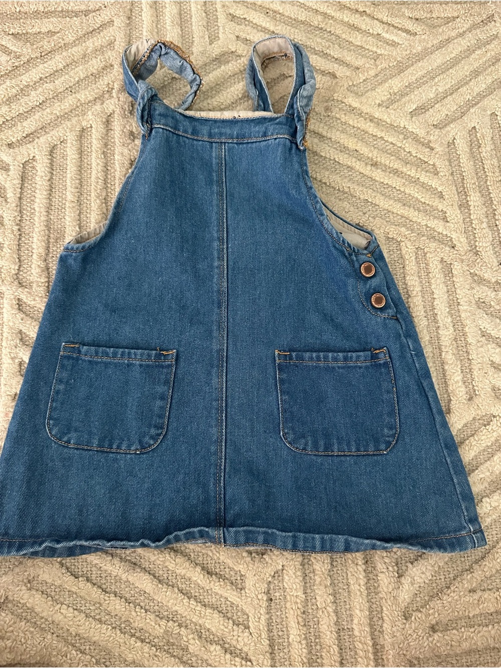 Zara Denim Blue Pinafore Overalls
